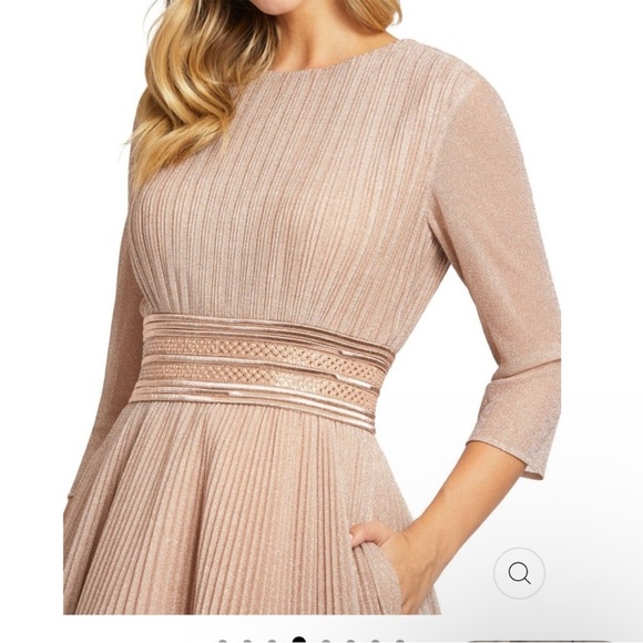 Mac Duggal Shimmering Ballgown A-Line Dress NWT 6 Rose Gold - Picture 5 of 10